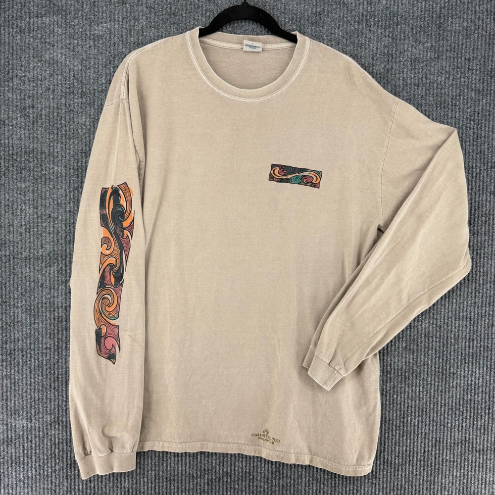 Vintage crazy shirts Gecko kona dyed long sleeve crewneck tee mens Large tribal